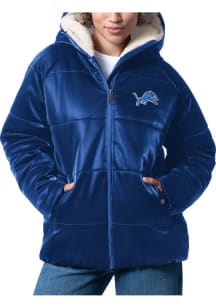 Detroit Lions Womens Blue Oddsmaker Heavy Weight Jacket