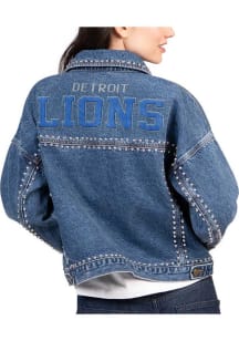 Detroit Lions Womens Blue Pit Stop Light Weight Jacket