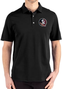 Cutter and Buck Florida State Seminoles Black Advantage Refresh Pique Big and Tall Polo