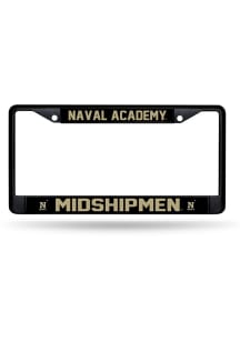 Navy Midshipmen Black Metal License Plate Frame - Black