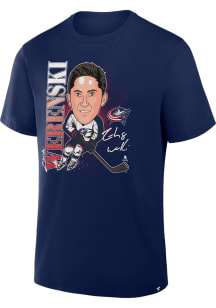 Zach Werenski Columbus Blue Jackets Navy Blue Player Action Short Sleeve Fashion Player T Shirt