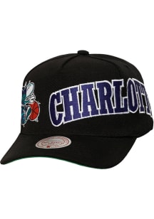 Mitchell and Ness Charlotte Hornets Busted Pro Pinch Adjustable Hat - Black