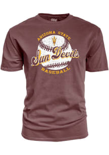 Blue 84 Arizona State Sun Devils Maroon Flash Dance Baseball Short Sleeve T Shirt