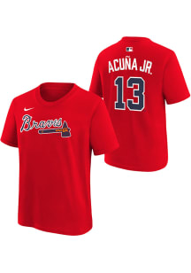 Ronald Acuna Jr Atlanta Braves Youth Red Home NN Player Tee