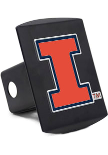 Illinois Fighting Illini Black Metal Color Logo Car Accessory Hitch Cover