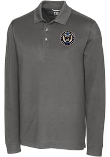 Cutter and Buck Philadelphia Union Mens Graphite Advantage Long Sleeve Polo Shirt