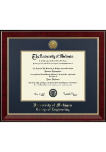 Michigan Wolverines Medallion Murano Michigan Engineering Diploma Frame - Navy Blue