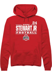 Deshawn Stewart Jr Ohio State Buckeyes Mens Red Football NIL Stacked Box Player Hood