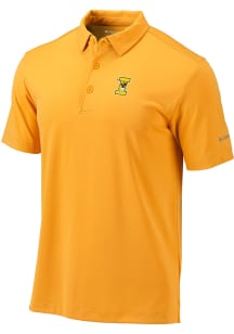 Columbia Iowa Hawkeyes Mens Yellow Golf Drive Short Sleeve Polo