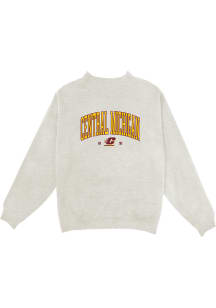 Blue 84 Central Michigan Chippewas Womens Oatmeal Mock Neck Crew Sweatshirt