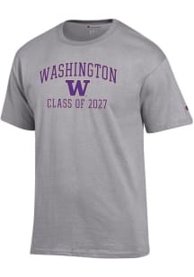 Champion Washington Huskies Grey Font Class of 2027 Jersey Short Sleeve T Shirt