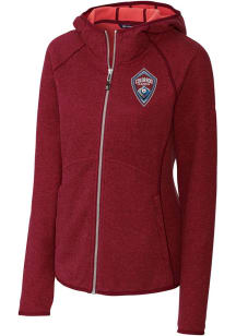 Cutter and Buck Colorado Rapids Womens Red Mainsail Long Sleeve Full Zip Jacket