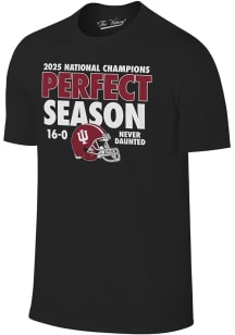 Indiana Hoosiers Black 2025 College Football National Champions 16-0 Short Sleeve T Shirt