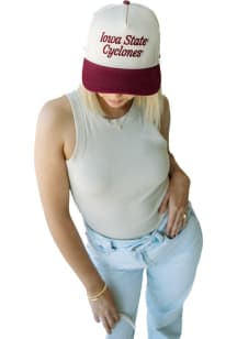 Gameday Social Iowa State Cyclones White 3D Script Trucker Womens Adjustable Hat