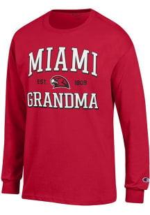 Champion Miami RedHawks Red Est. Date Grandma Jersey Long Sleeve T Shirt