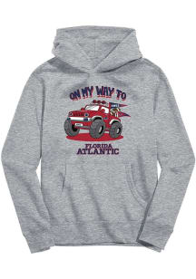 Vive La Fete Florida Atlantic Owls Youth Grey On My Way Long Sleeve Hoodie