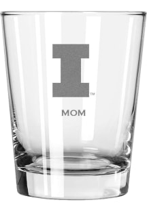 Illinois Fighting Illini Mom 15oz Rock Glass - White