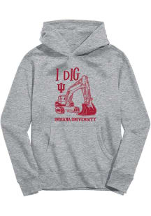 Vive La Fete Indiana Hoosiers Youth Grey Excavator Long Sleeve Hoodie