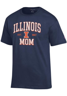 Champion Illinois Fighting Illini Navy Blue EST Date Mom Jersey Short Sleeve T Shirt