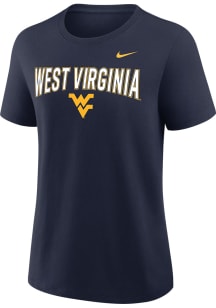 Nike West Virginia Mountaineers Womens Navy Blue Arch Short Sleeve T-Shirt
