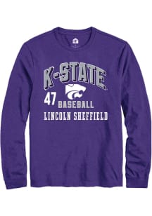 Lincoln Sheffield  K-State Wildcats Purple Rally NIL Arch Logo Long Sleeve T Shirt