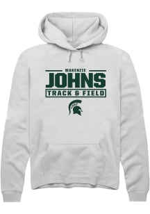 Makenzie Johns Michigan State Spartans Mens White NIL Stacked Box Player Hood