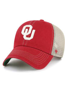 47 Oklahoma Sooners Trawler Clean Up Adjustable Hat - Crimson