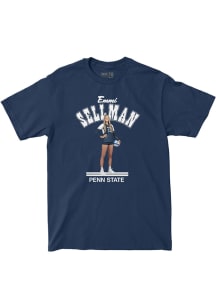 Penn State Nittany Lions Navy Blue Campus Ink NIL Volleyball Illustrated Short Sleeve Fashion Play..