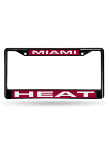 Miami Heat Laser Engraved License Plate Frame - Black