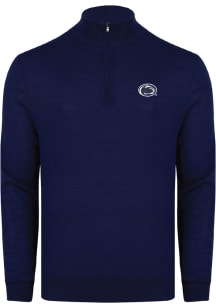 Penn State Nittany Lions Mens Navy Blue Monaco Merino Wool Long Sleeve Qtr Zip Pullover