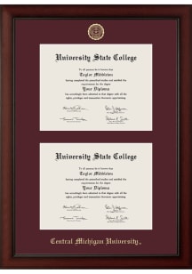 Central Michigan Chippewas Double Document Paxton Diploma Frame - Maroon