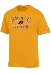 Champion Central Michigan Chippewas Gold Primary Class of 2028 Jersey Short Sleeve T Shirt