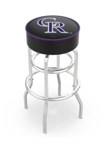 Colorado Rockies Double-Ring Swivel Pub Stool - Silver