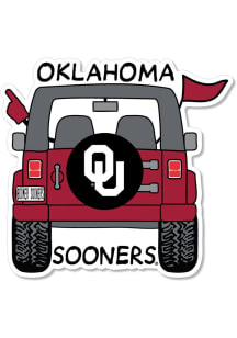 Oklahoma Sooners 3.5" Jeep Rugged Stickers - Crimson