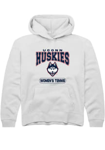 Summit Sportswear UConn Huskies Youth White Women's Tennis Long Sleeve Hoodie