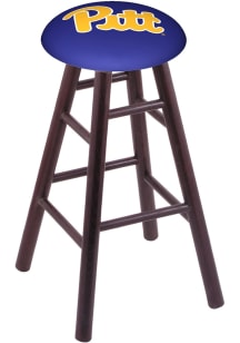 Pitt Panthers Round Cushion Oak Pub Stool - Brown