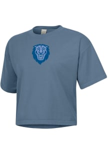 ComfortWash Columbia College Cougars Womens Blue Boxy Short Sleeve T-Shirt