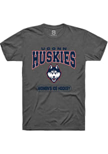 Summit Sportswear UConn Huskies Grey Women's Ice Hockey Short Sleeve T Shirt