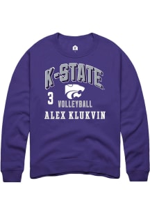 Alex Klukvin K-State Wildcats Mens Purple NIL Arch Logo Player Crew