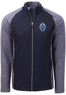 Cutter and Buck Vancouver Whitecaps FC Mens Navy Blue Adapt Eco Medium Weight Jacket