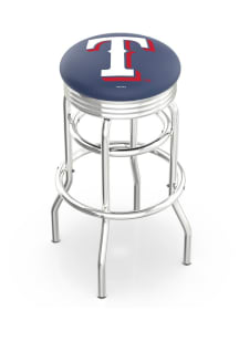 Texas Rangers Double-Ring Swivel Chrome Pub Stool - Silver