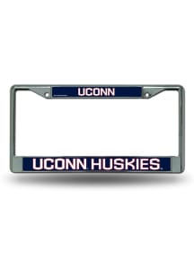UConn Huskies UCONN Chrome License Plate Frame - Silver