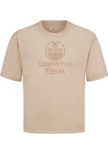 Levelwear Edmonton Oilers Tan Signature Knit Shadow Surge Short Sleeve Fashion T Shirt