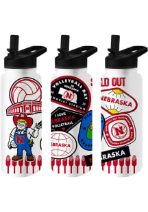 Nebraska Cornhuskers Native 34oz Quencher Stainless Steel Bottle - White