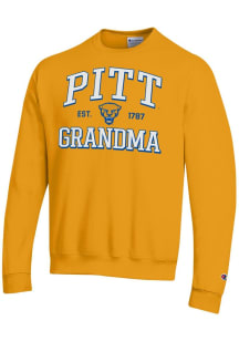 Champion Pitt Panthers Mens Gold Est. Date Grandma Powerblend Long Sleeve Crew Sweatshirt