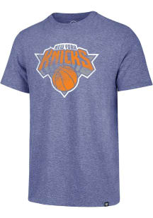 47 New York Knicks Blue Primary Logo Match Short Sleeve Fashion T Shirt