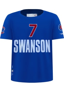 Dansby Swanson Chicago Cubs Toddler Blue Classic Short Sleeve Player T Shirt