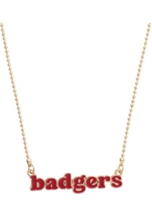 Wisconsin Badgers Enamel Slogan Necklace