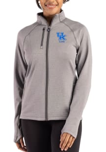 Cutter and Buck Kentucky Wildcats Womens Graphite Alumni Peshastin Long Sleeve Full Zip Jacket