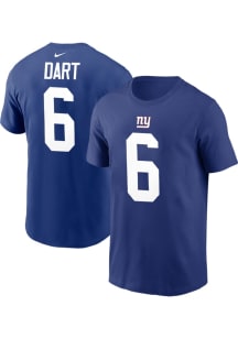 Jaxson Dart New York Giants Royal Blue Home Short Sleeve Player T Shirt
